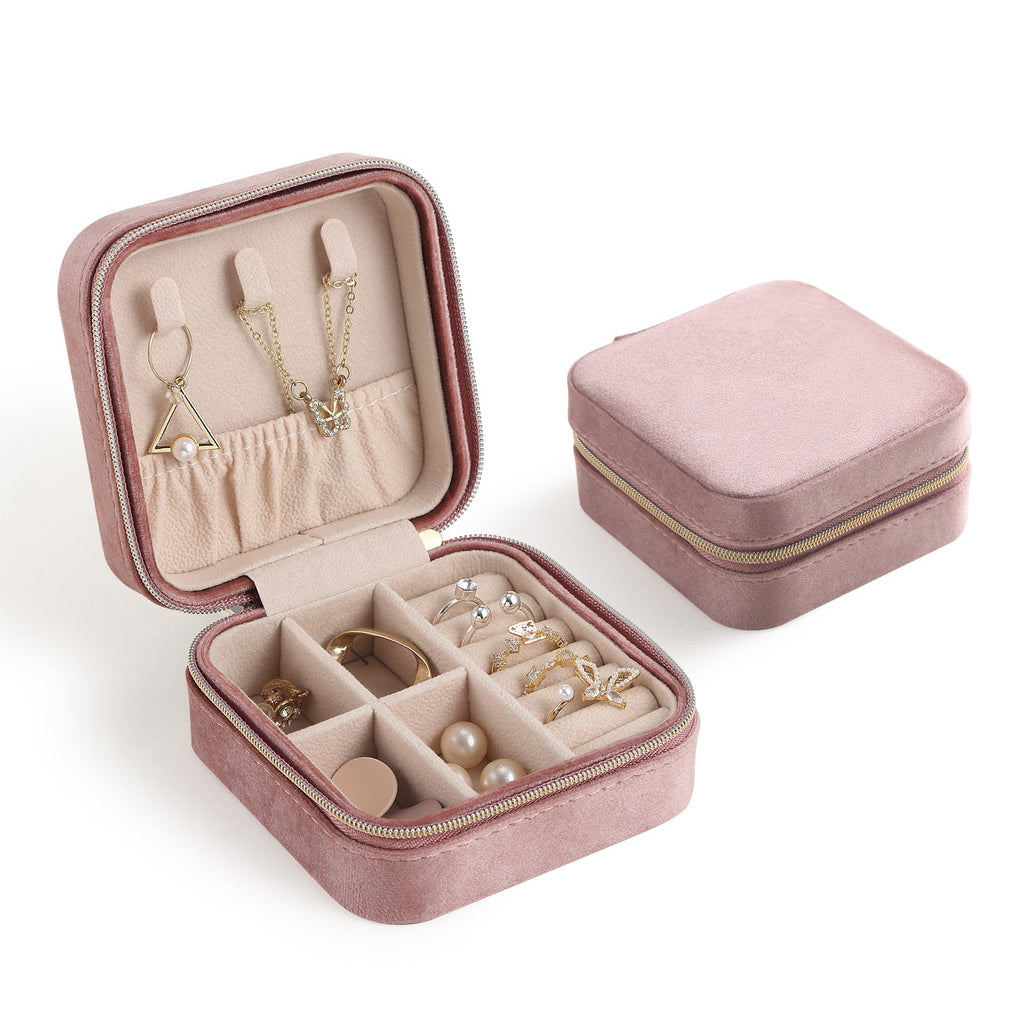 Velvet Travel Jewelry Box Organizer
