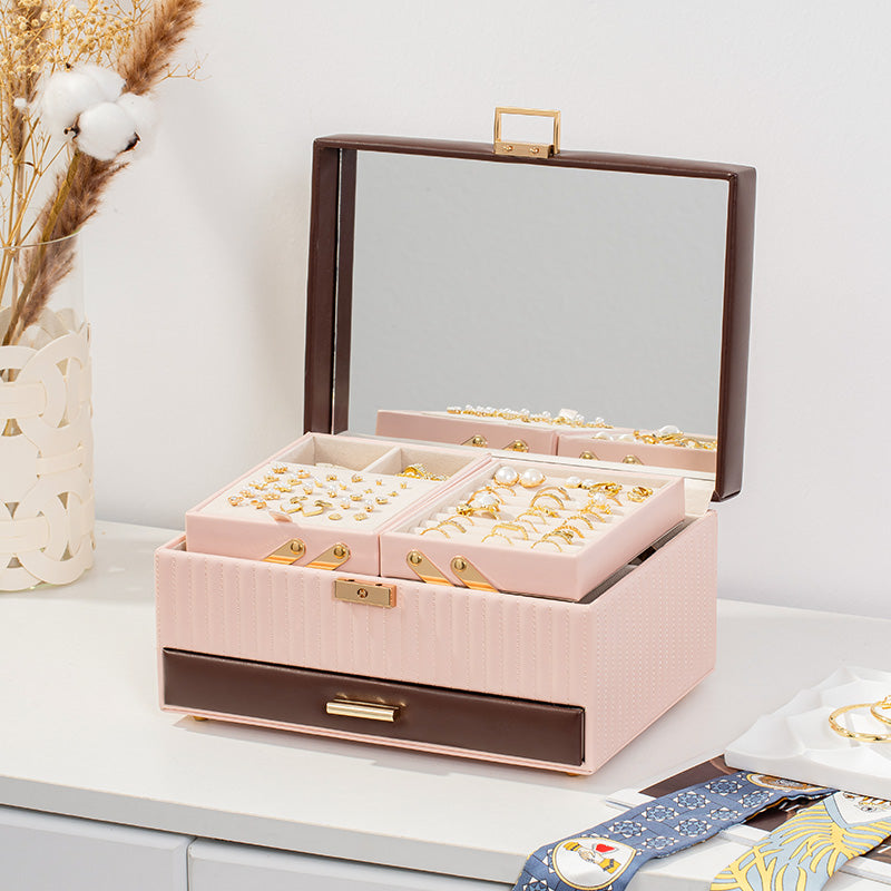 3 Layers Jewelry Boxes for Earring, Ring, Necklace, Bracelets