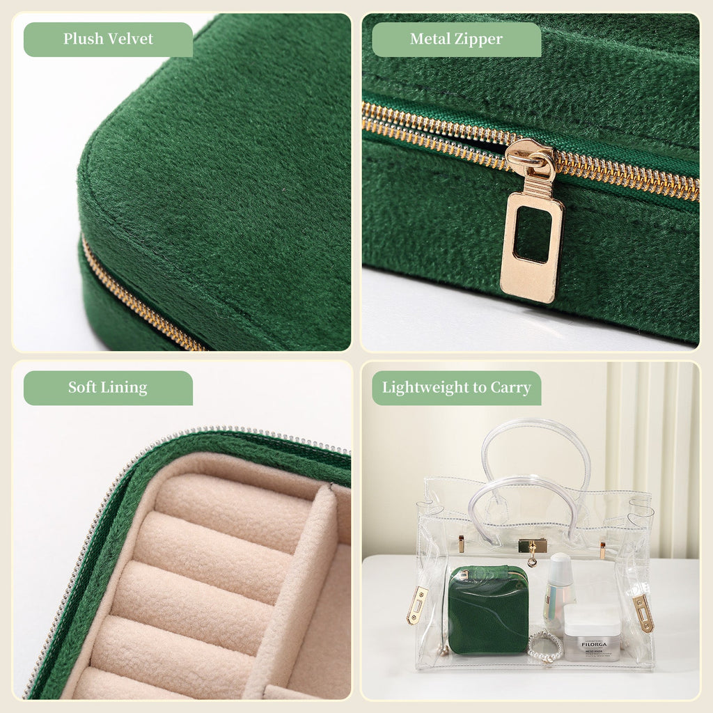Velvet Travel Jewelry Box Organizer
