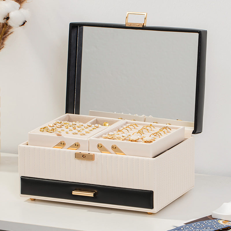 3 Layers Jewelry Boxes for Earring, Ring, Necklace, Bracelets