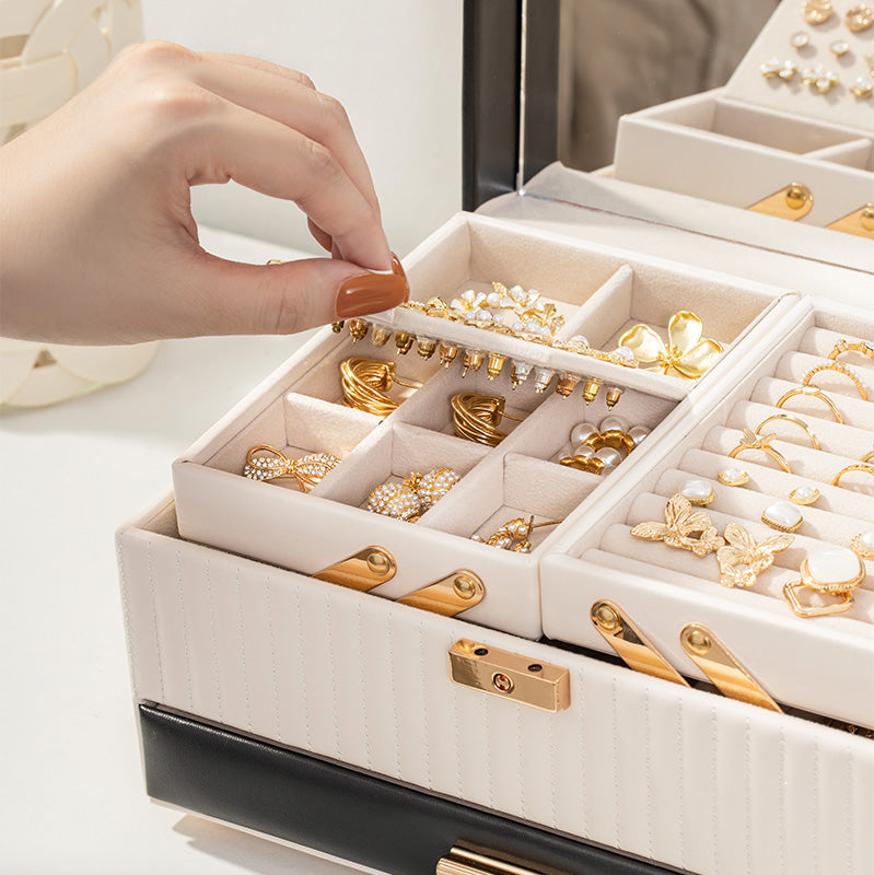 3 Layers Jewelry Boxes for Earring, Ring, Necklace, Bracelets