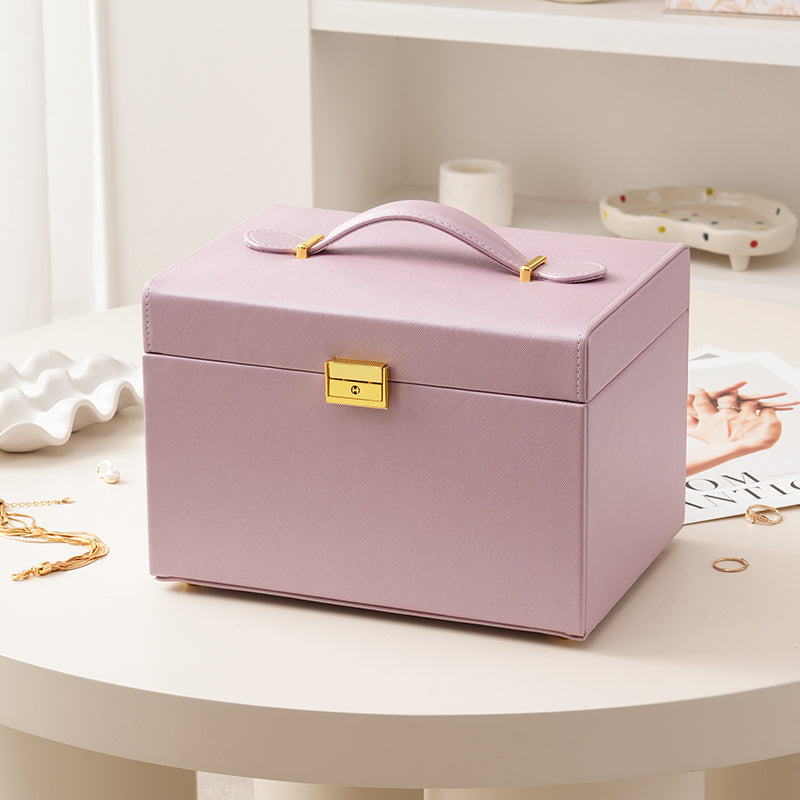 Four Layer Jewelry Storage Box with Mirror