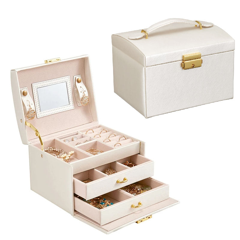 Casegrace Fashion PU Leather Jewelry Box Lockable Display Box