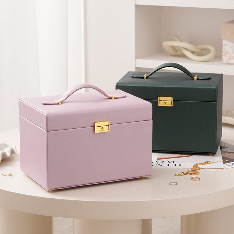 Four Layer Jewelry Storage Box with Mirror