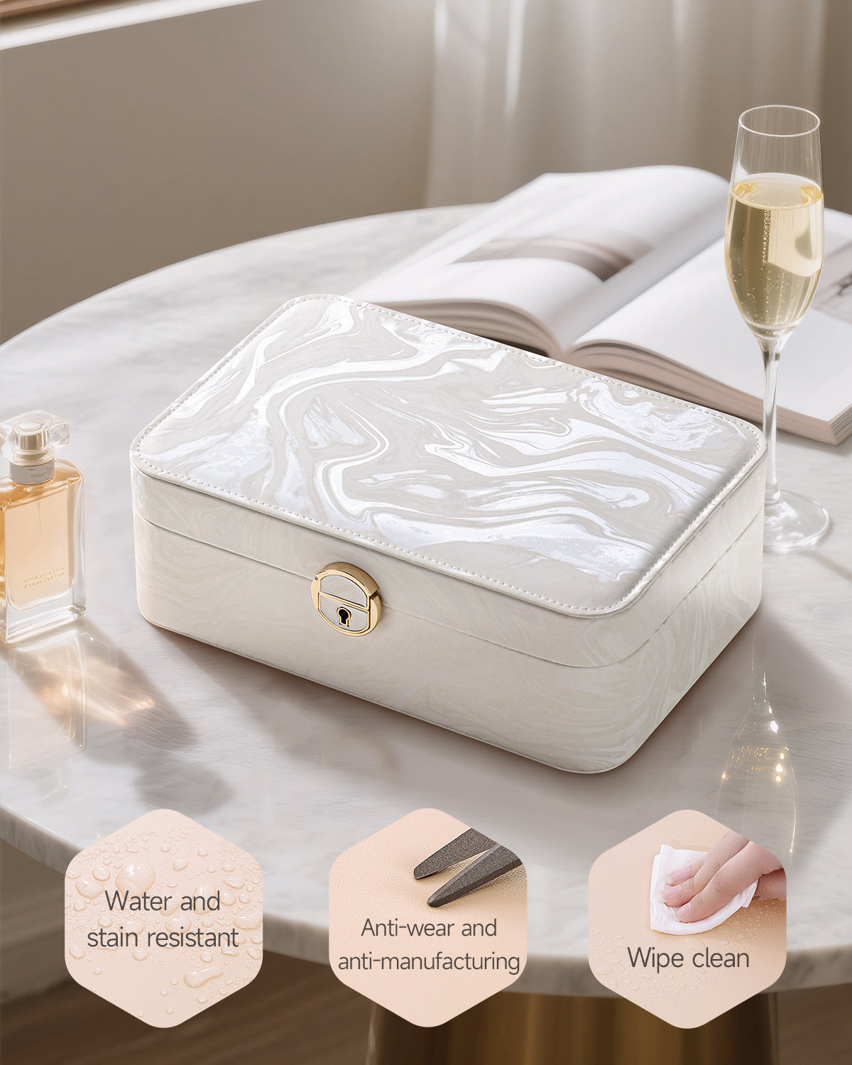 2-Layer Jewelry Box with Removable Tray