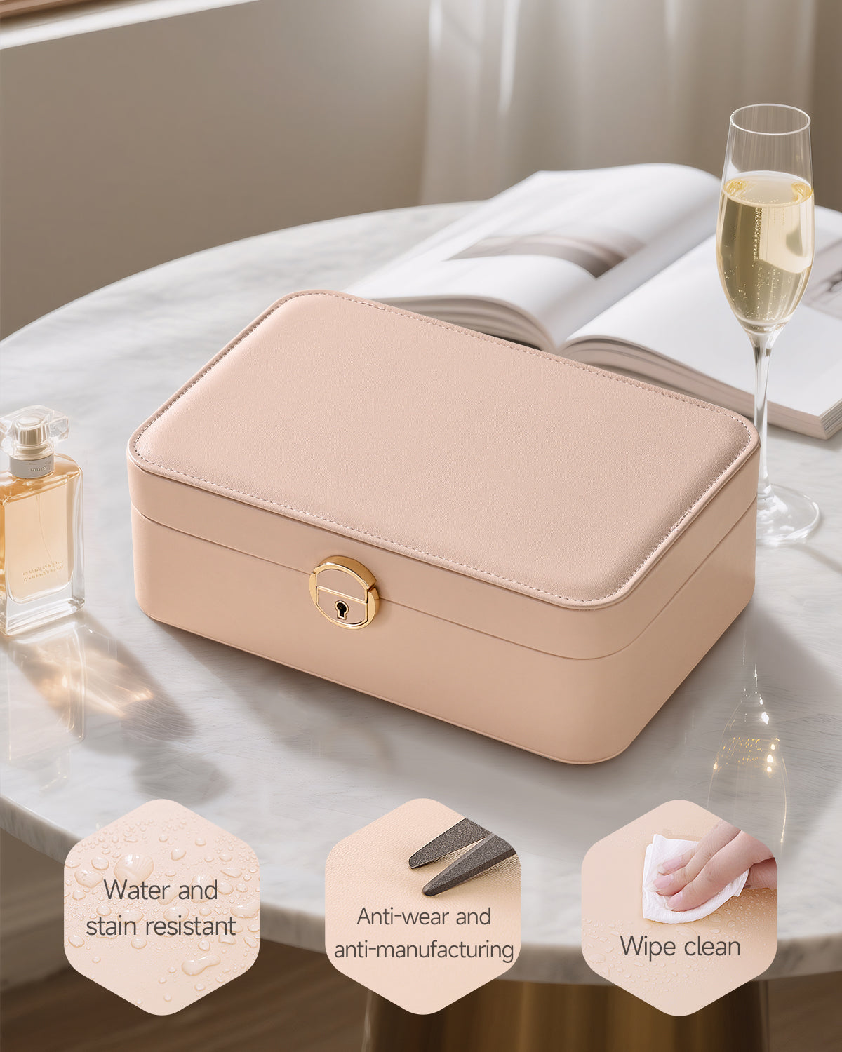 2-Layer Jewelry Box with Removable Tray