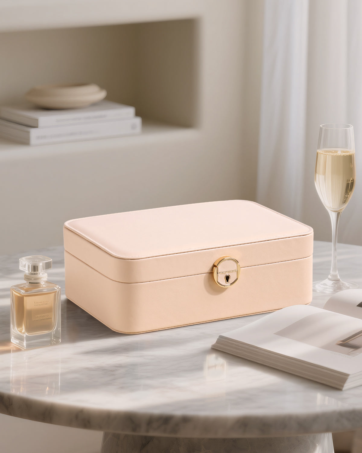 2-Layer Jewelry Box with Removable Tray