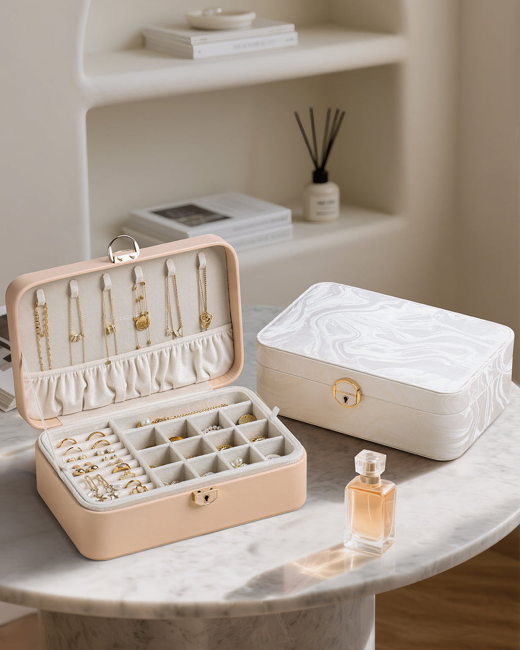 2-Layer Jewelry Box with Removable Tray