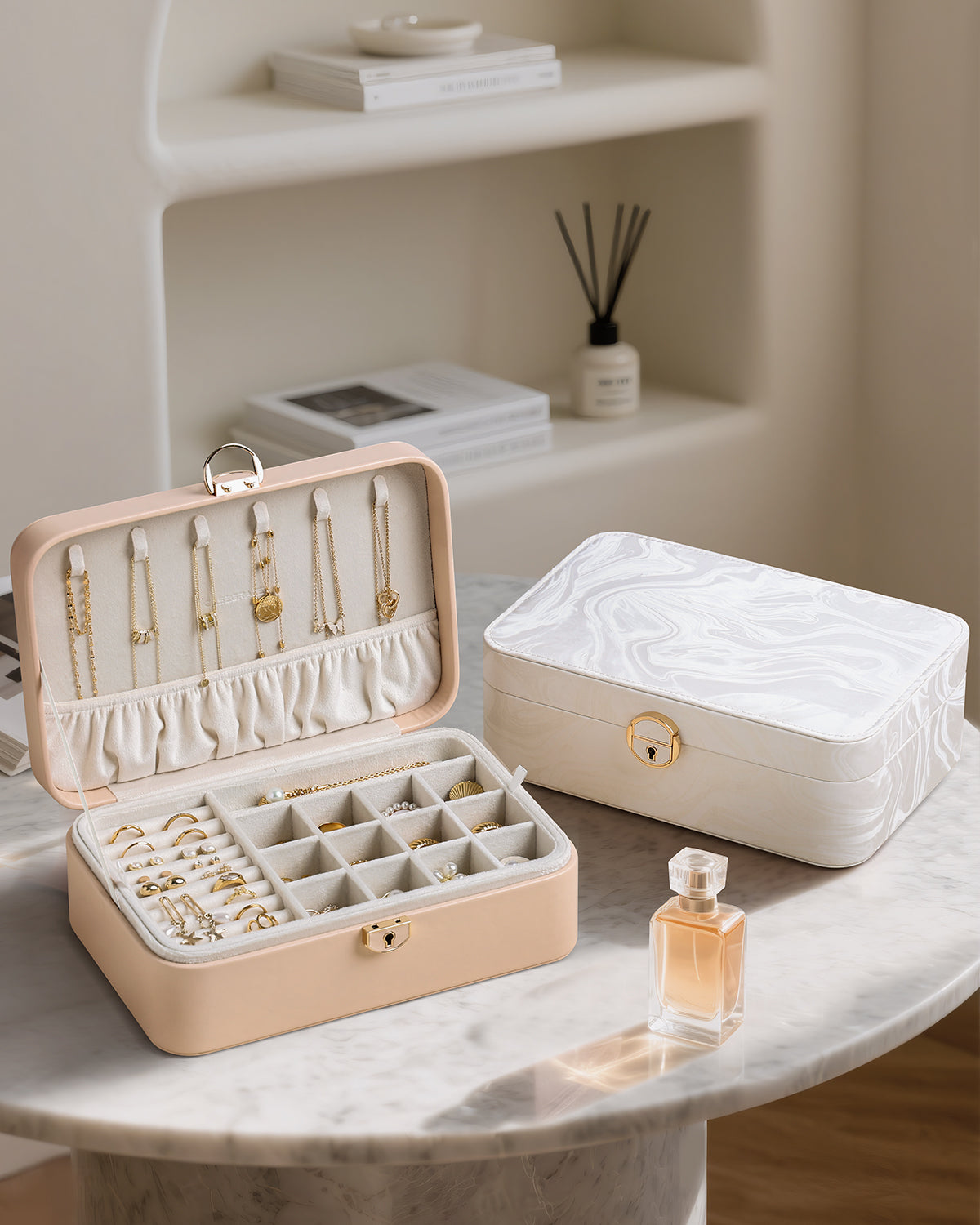 2-Layer Jewelry Box with Removable Tray
