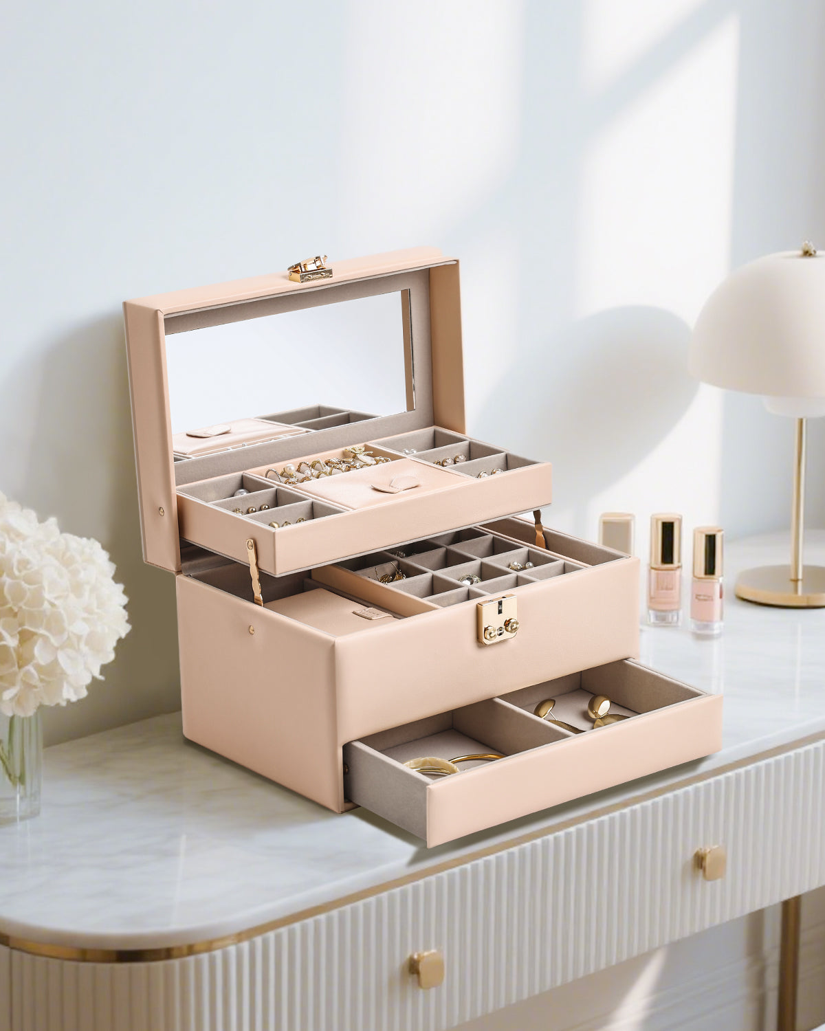 CASEGRACE Jewelry Organizer Box,3 Layers