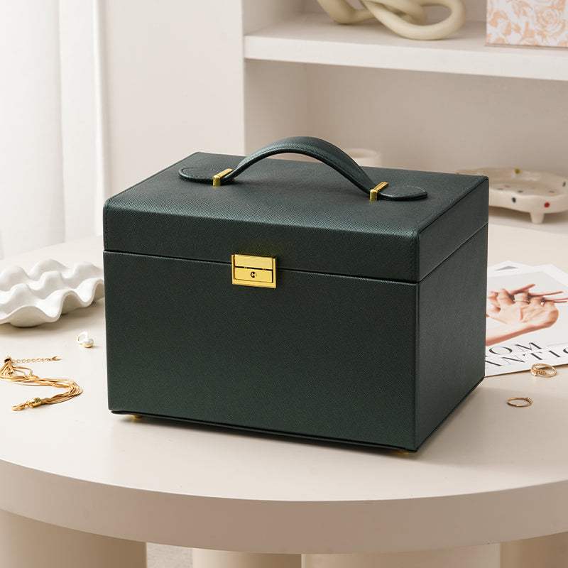 Four Layer Jewelry Storage Box with Mirror