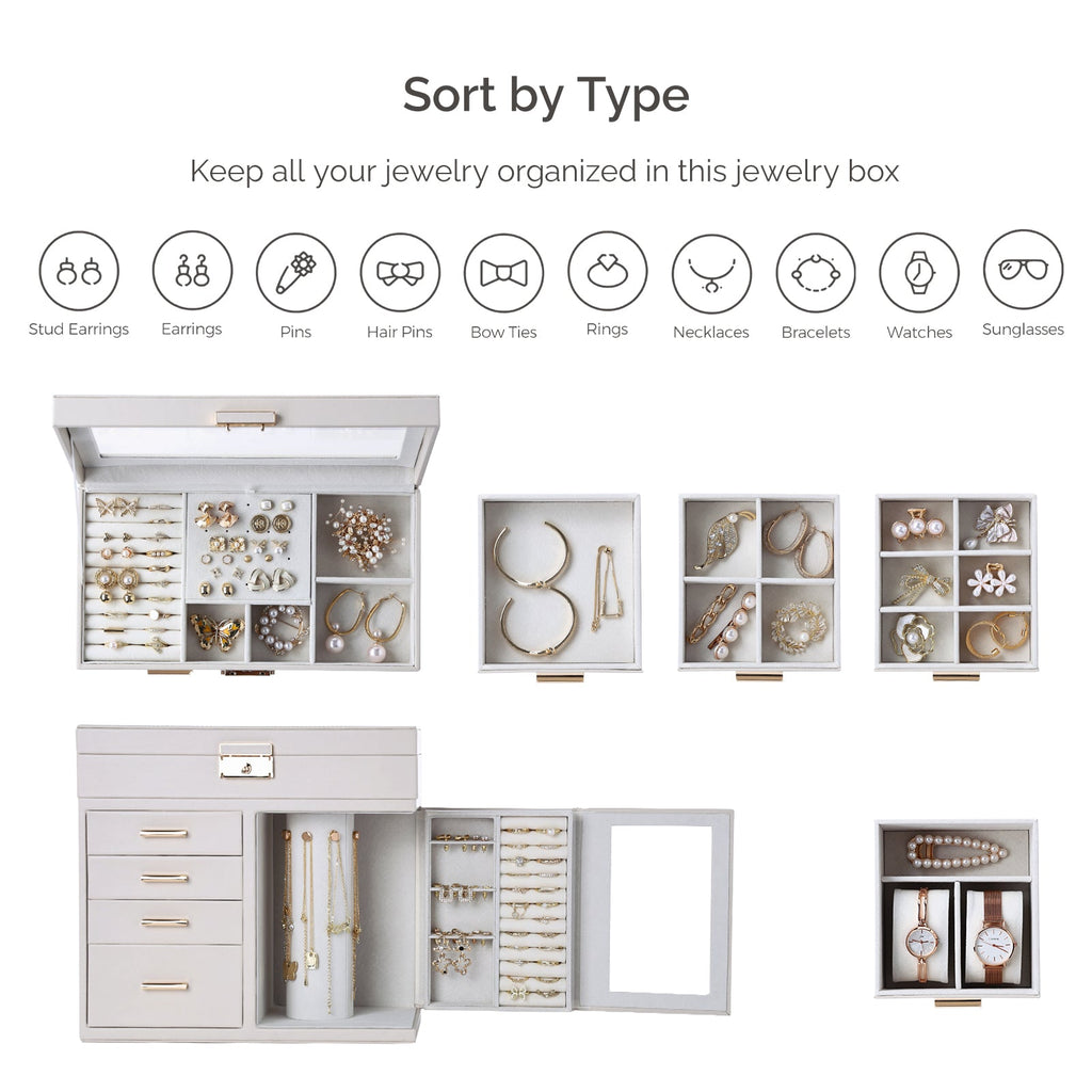 CASEGRACE  5-Layer Jewelry Organizer,360° Rotating