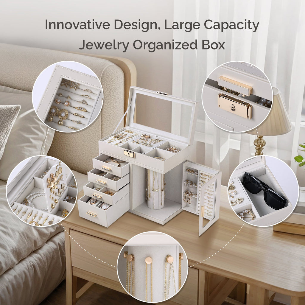 CASEGRACE  5-Layer Jewelry Organizer,360° Rotating