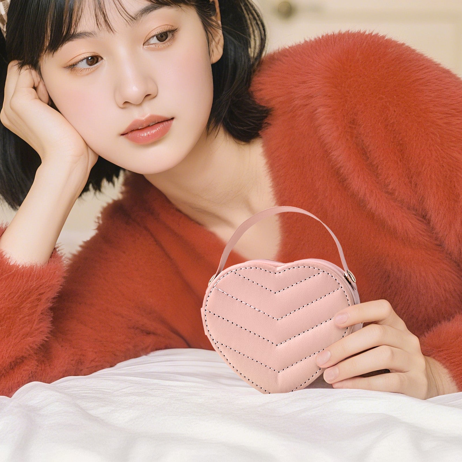 Portable Travel Heart Shaped Jewelry Box