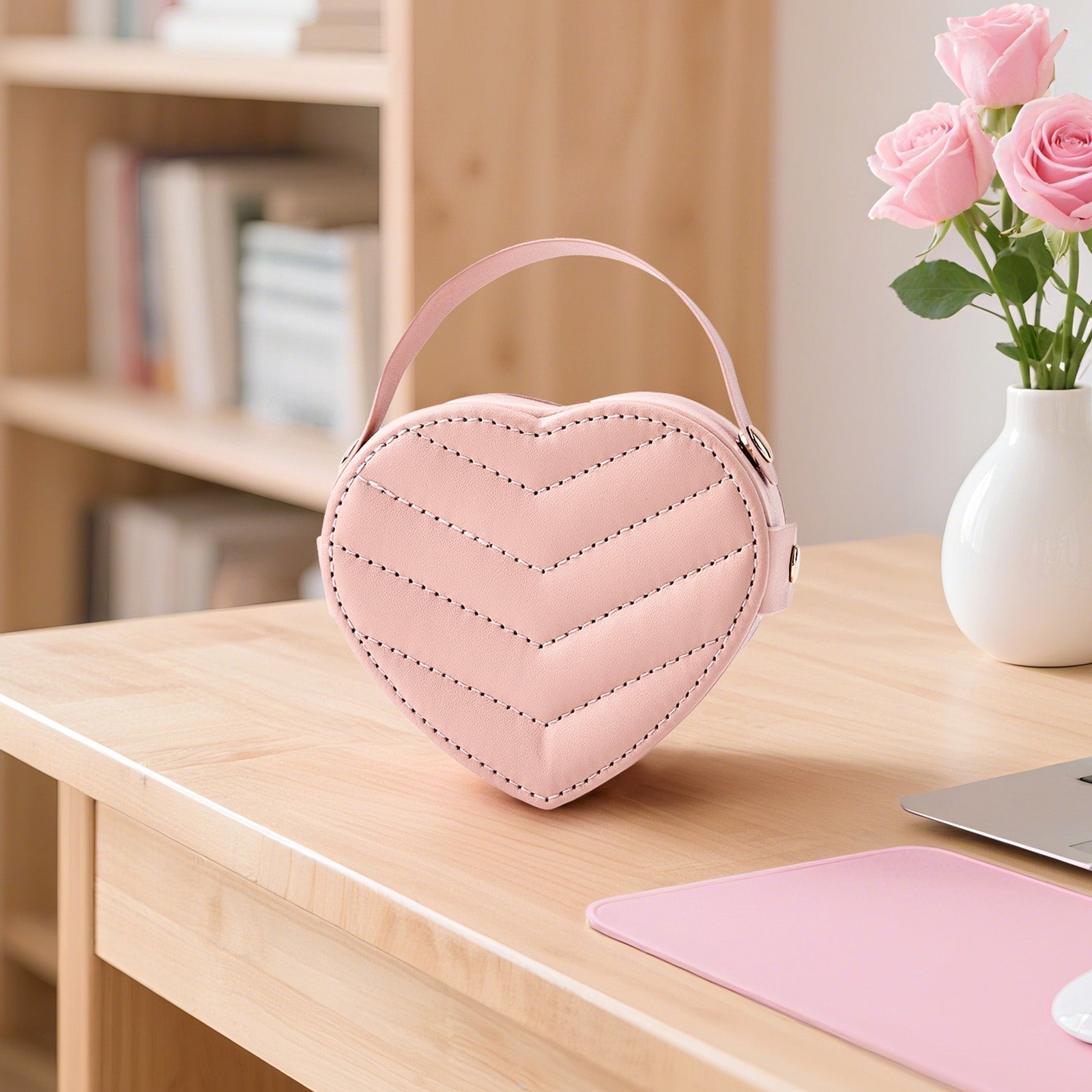 Portable Travel Heart Shaped Jewelry Box