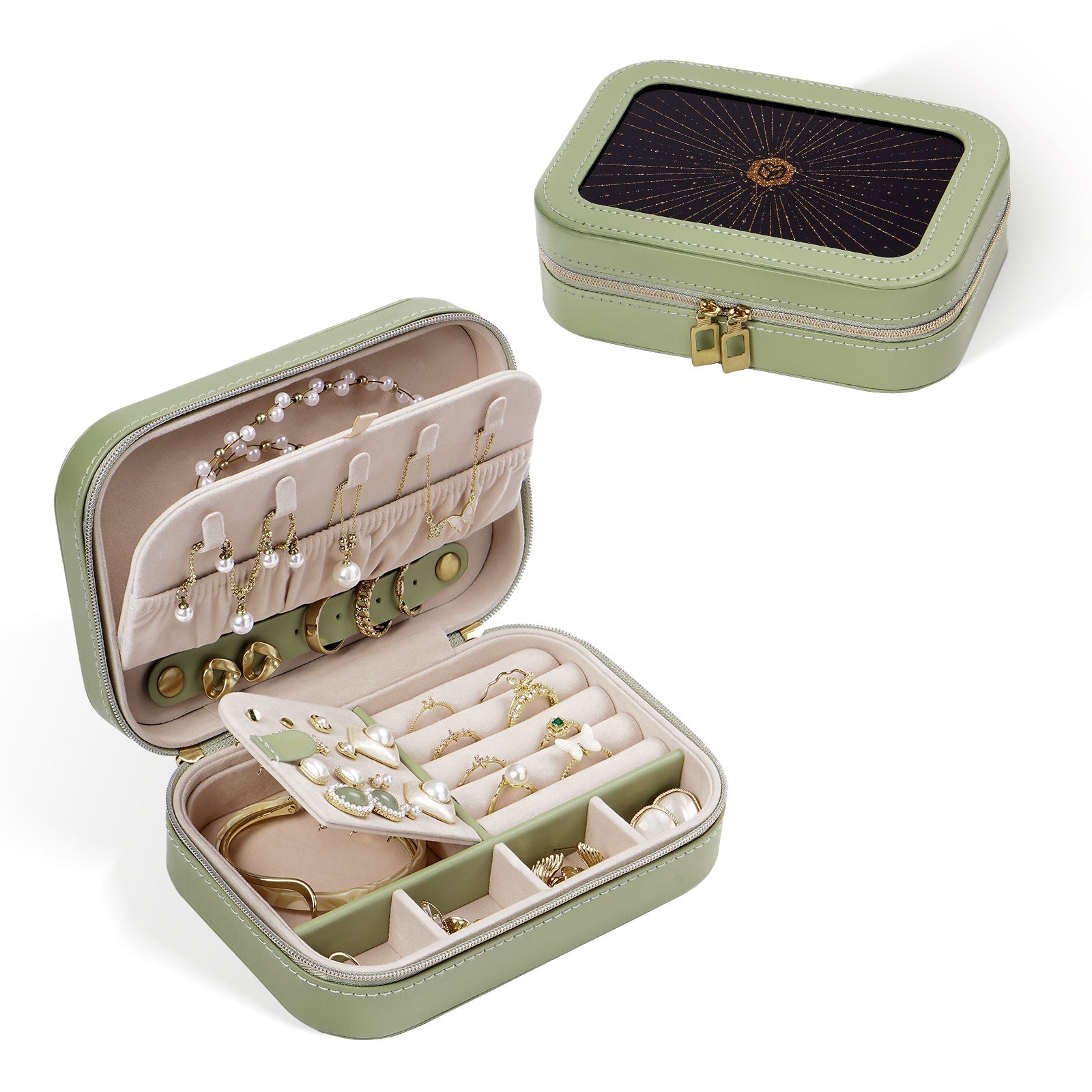 Travel Jewelry Case, PU Leather Jewelry Organizer Travel