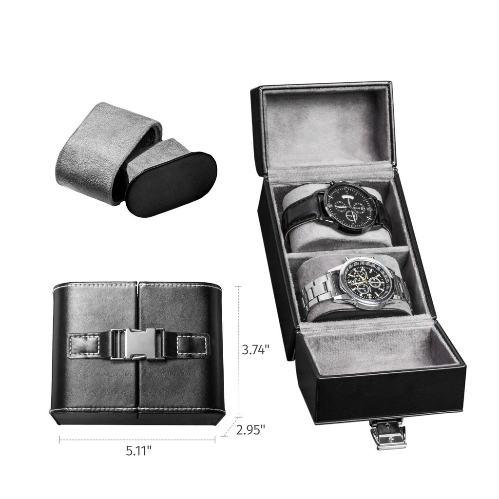 CASEGRACE 2 Watch Travel Storage Case for Men