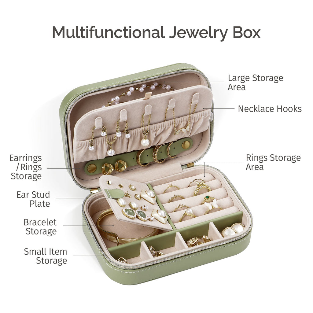 Travel Jewelry Case, PU Leather Jewelry Organizer Travel