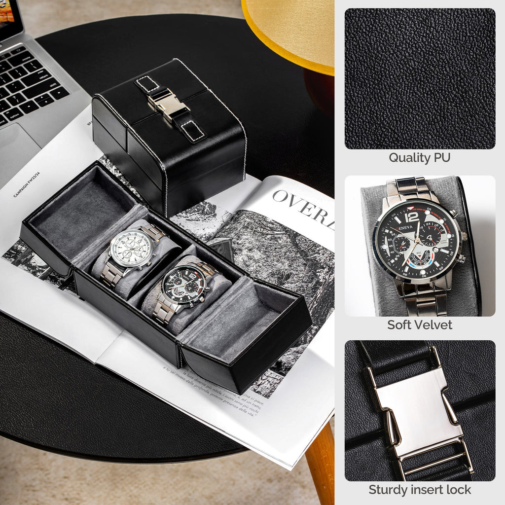 CASEGRACE 2 Watch Travel Storage Case for Men