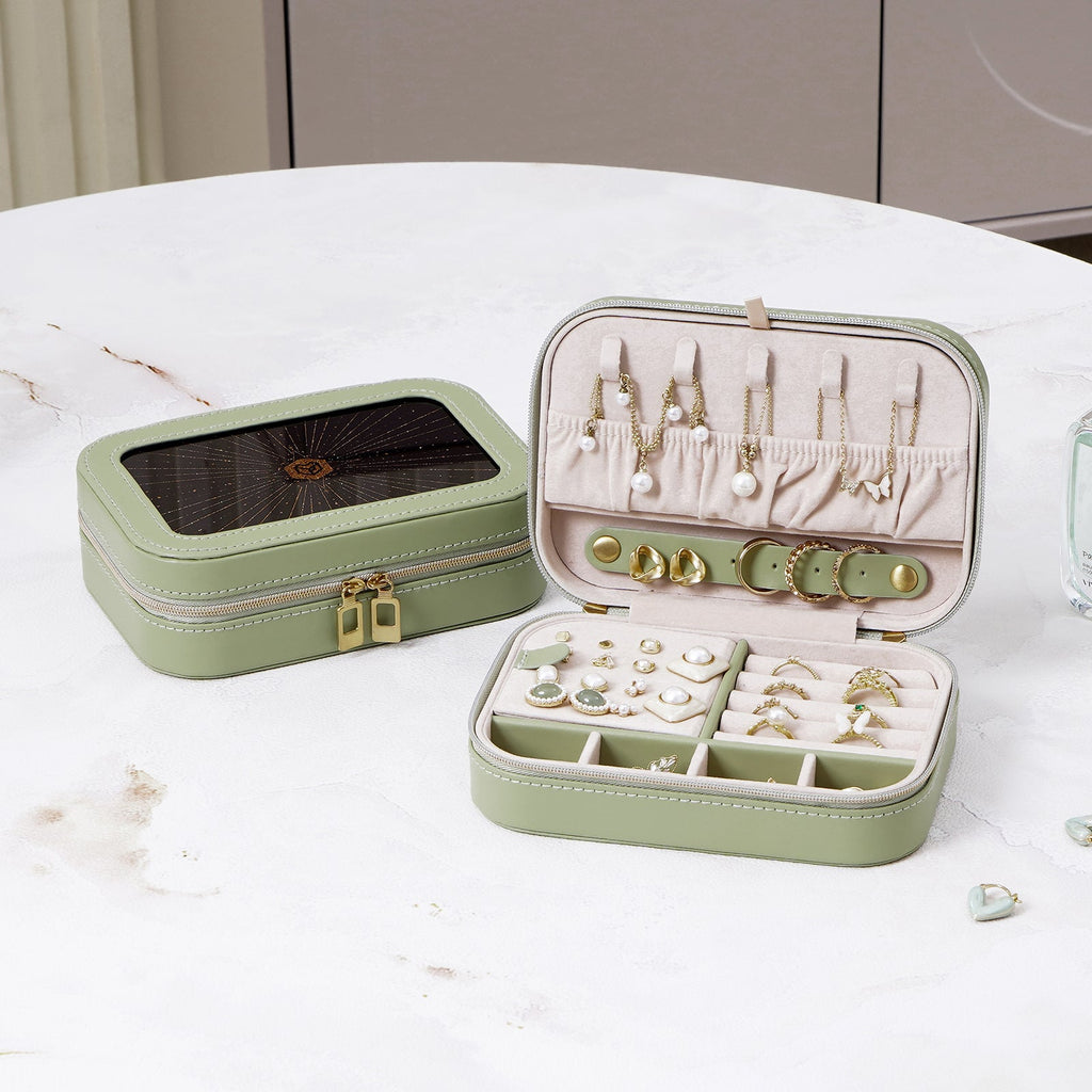 Travel Jewelry Case, PU Leather Jewelry Organizer Travel