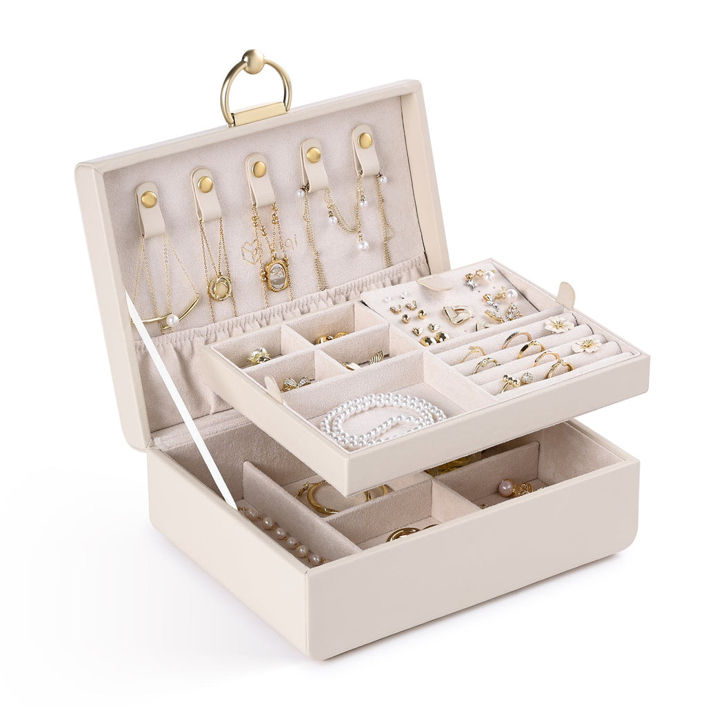 2-Layer Jewelry Box with Removable Jewelry Tray