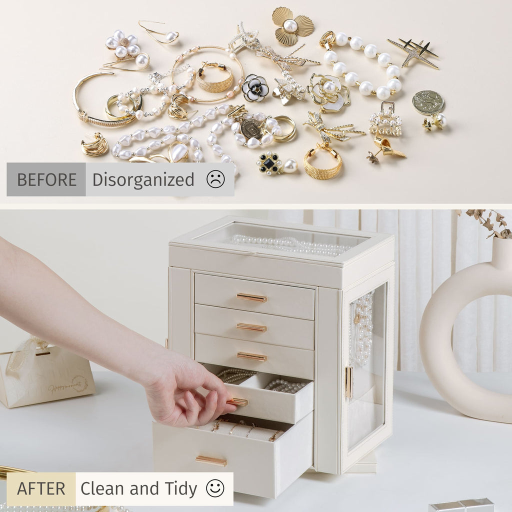 CASEGRACE 6-Tier Jewelry Box 360° Rotating