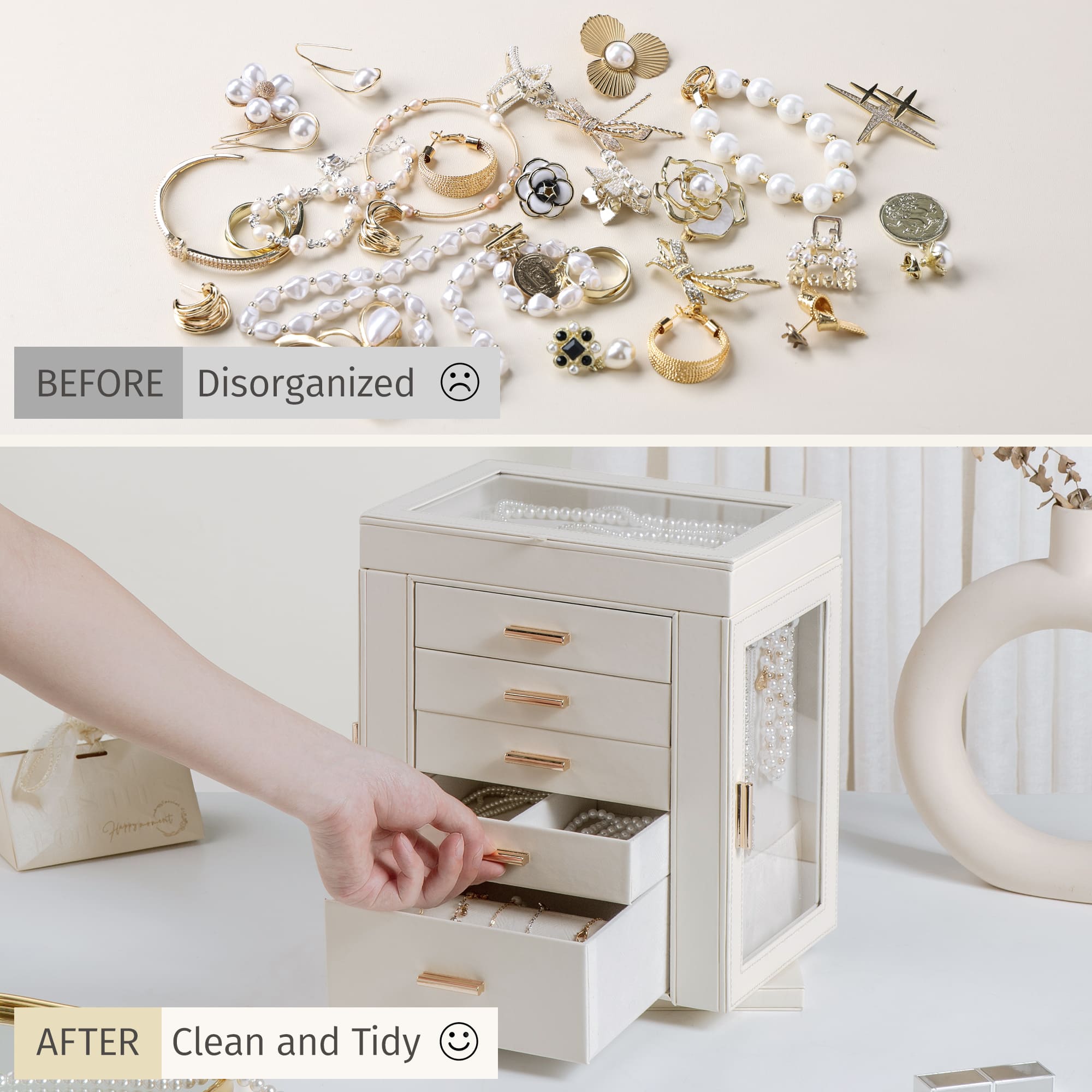 CASEGRACE 6-Tier Jewelry Box 360° Rotating