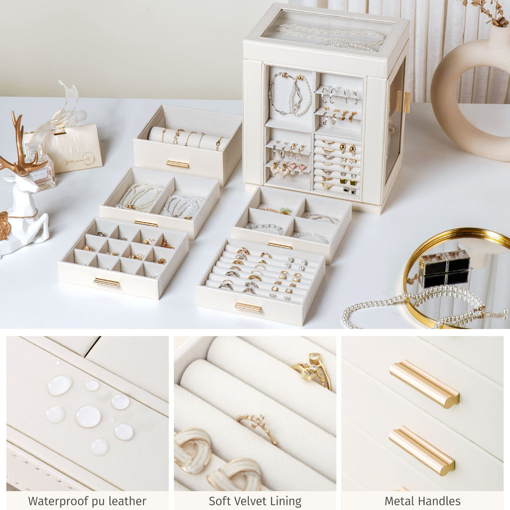 CASEGRACE 6-Tier Jewelry Box 360° Rotating