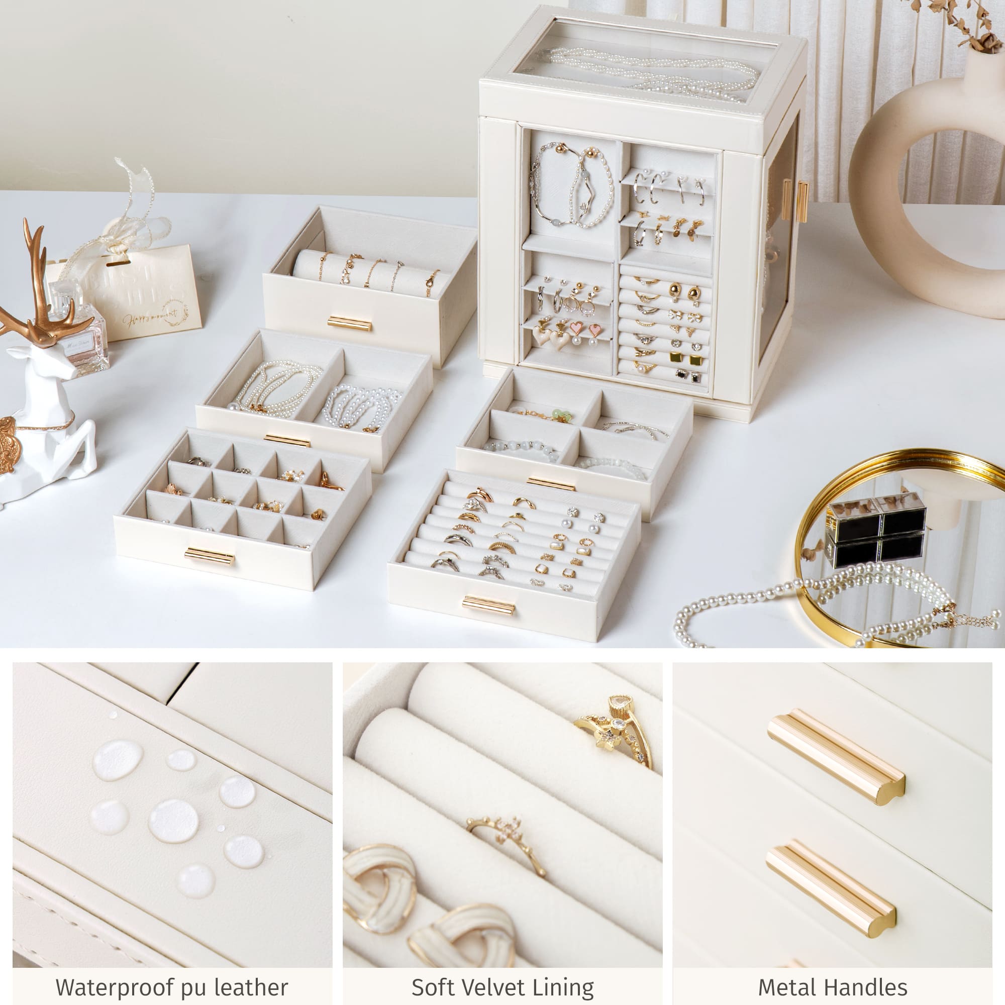 CASEGRACE 6-Tier Jewelry Box 360° Rotating