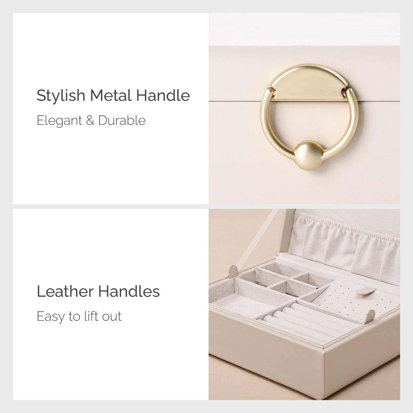 2-Layer Jewelry Box with Removable Jewelry Tray