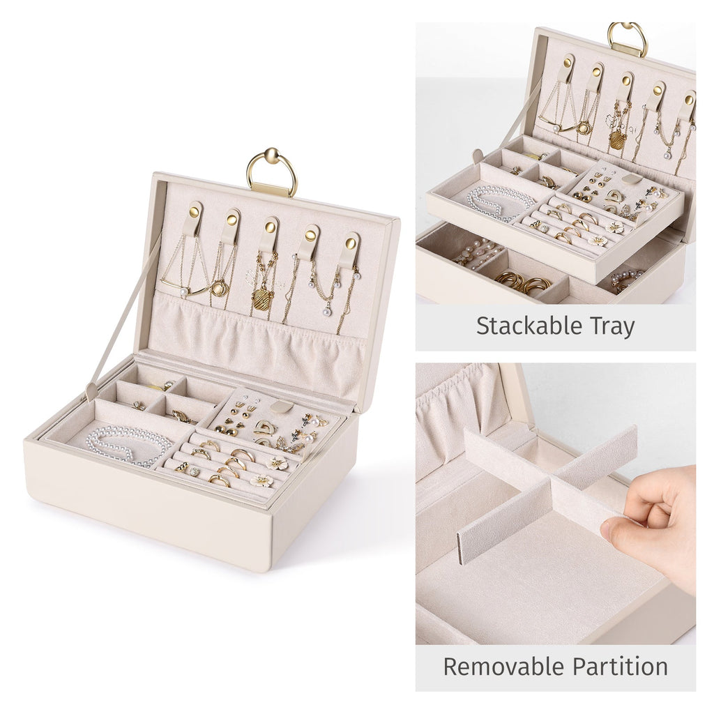 2-Layer Jewelry Box with Removable Jewelry Tray