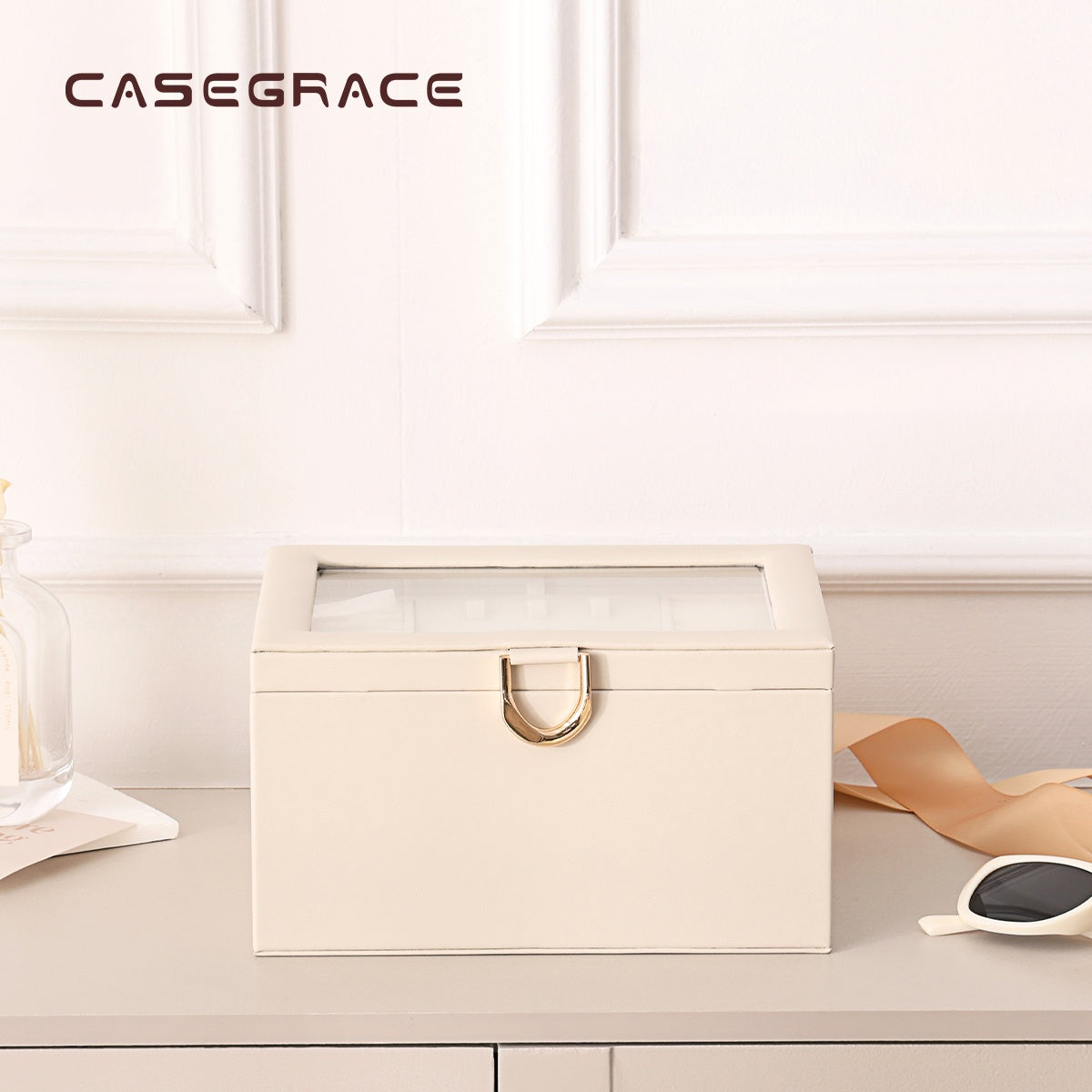 Jewelry Box with Clear Lid,2-Layer