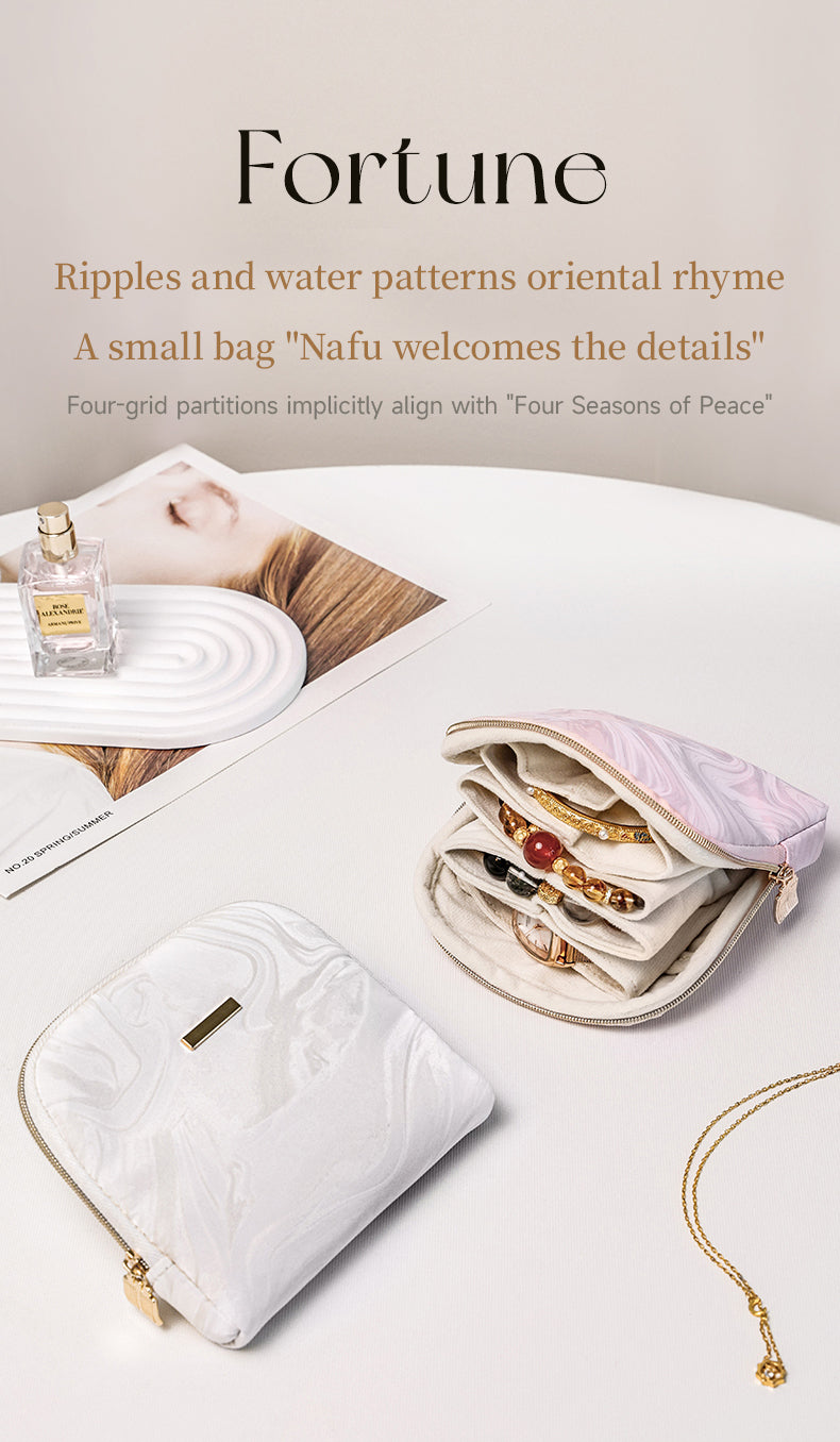 CASEGRACE  Small Travel Jewelry Case,Jewelry Pouch Bags with Zipper