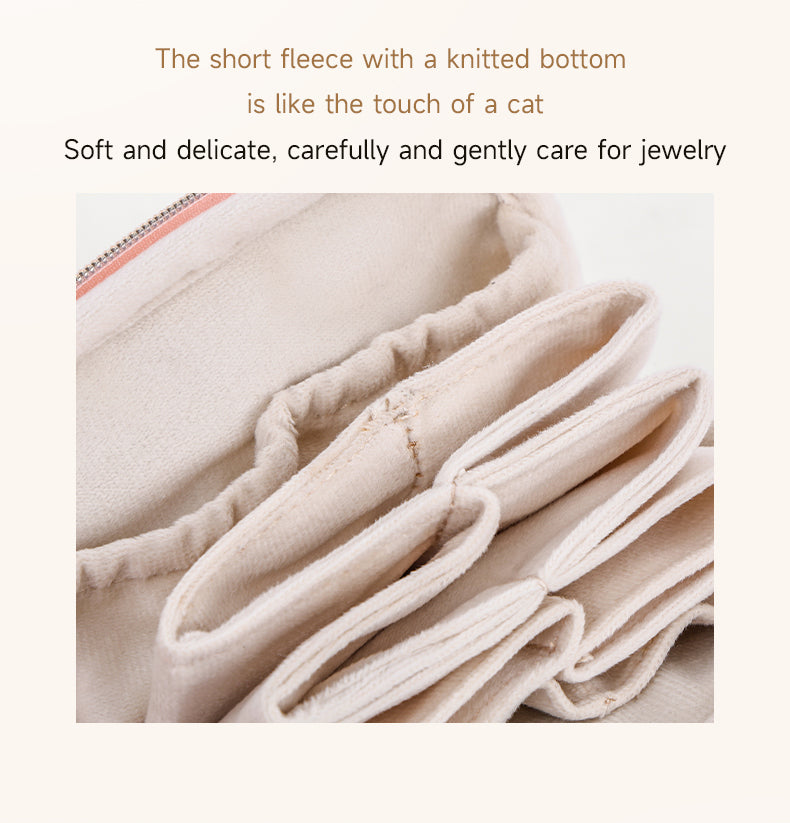 CASEGRACE  Small Travel Jewelry Case,Jewelry Pouch Bags with Zipper