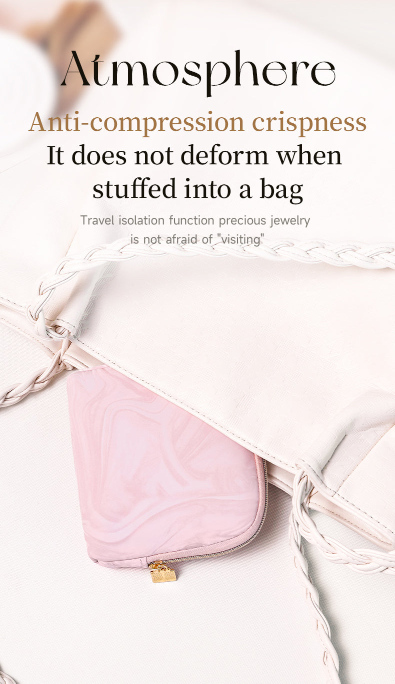 CASEGRACE  Small Travel Jewelry Case,Jewelry Pouch Bags with Zipper