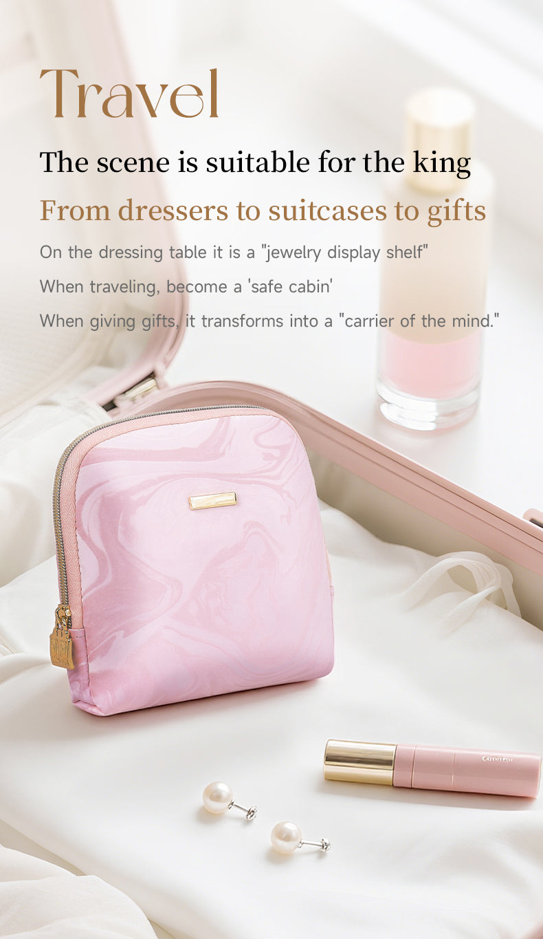 CASEGRACE  Small Travel Jewelry Case,Jewelry Pouch Bags with Zipper