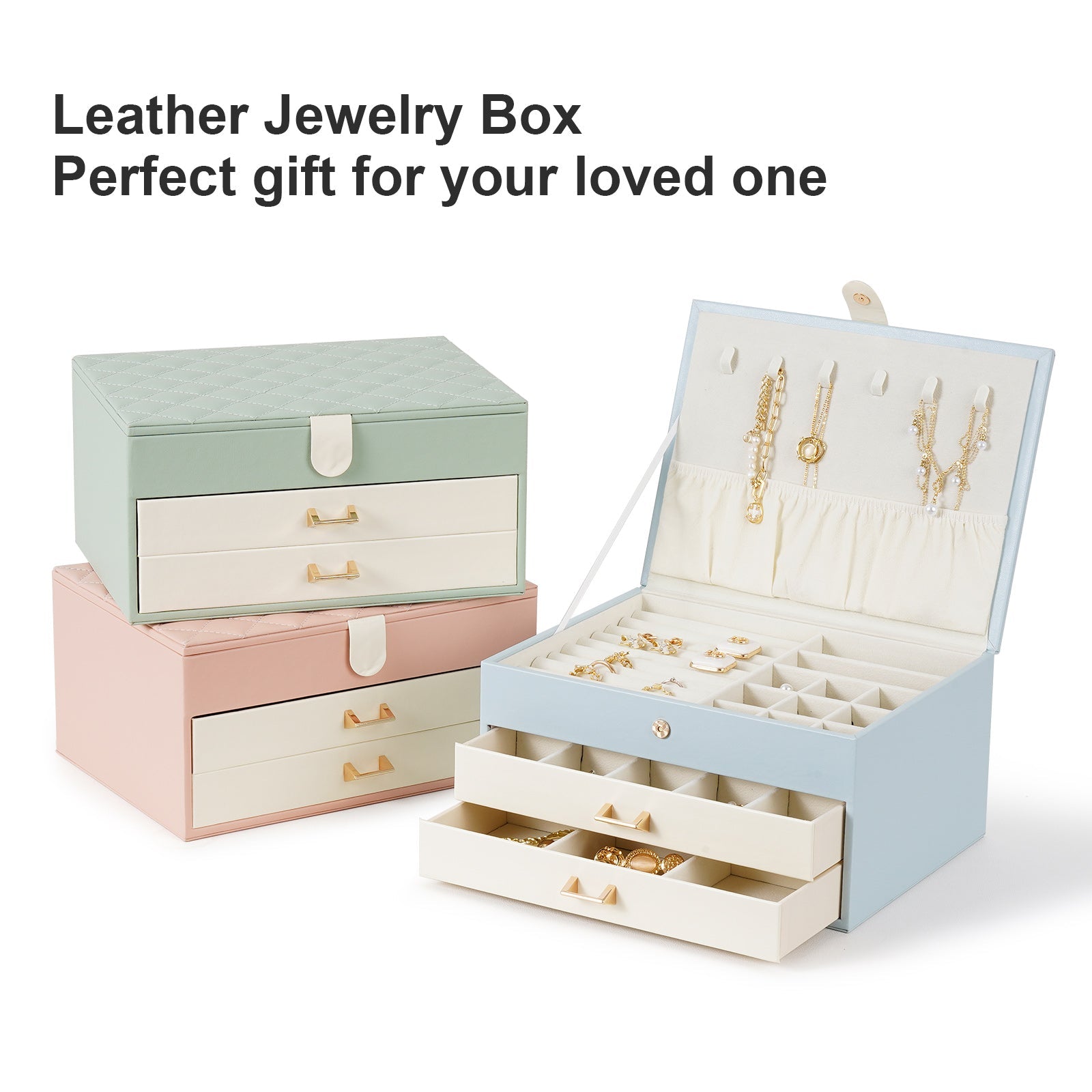 CASEGRACE Three-layer Jewelry Box with Two Drawers