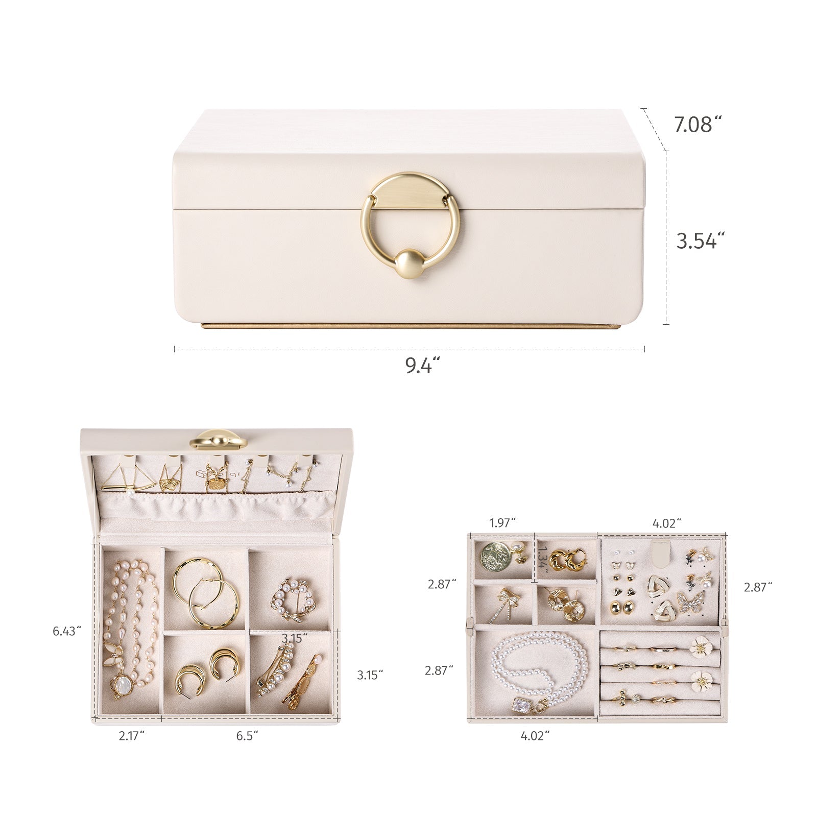 2-Layer Jewelry Box with Removable Jewelry Tray