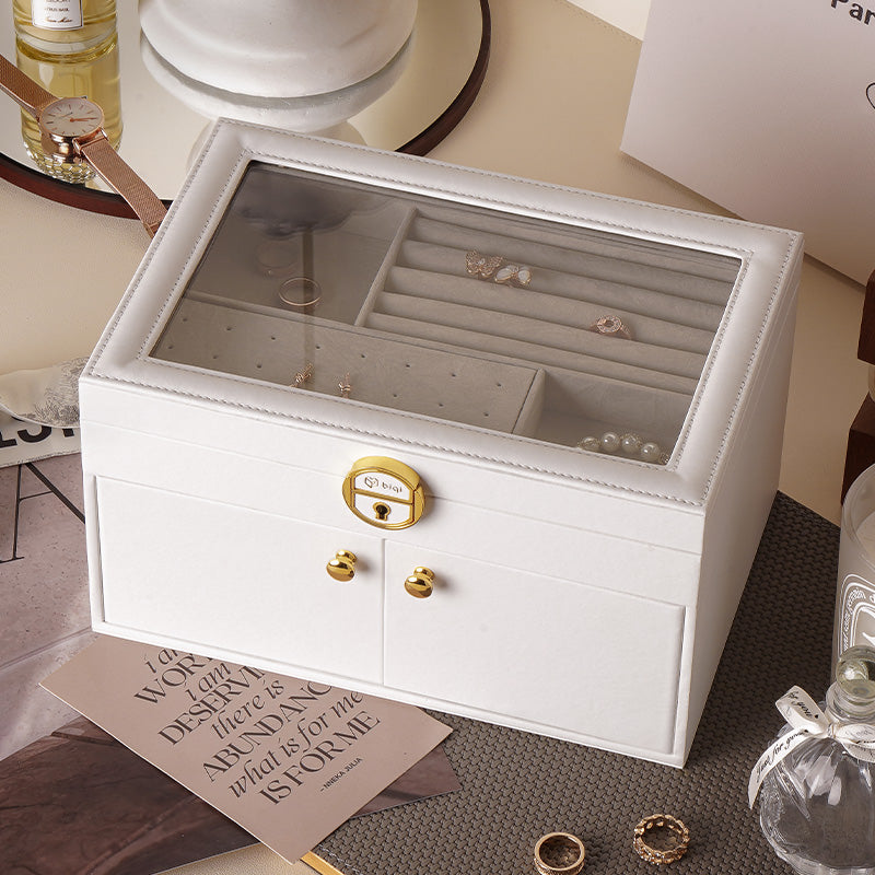 Clear Lid Jewelry Box 3 Layers Jewelry Organizer