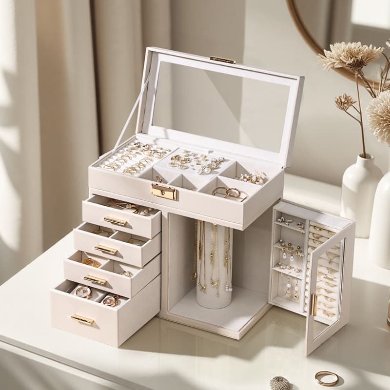 CASEGRACE  5-Layer Jewelry Organizer,360° Rotating