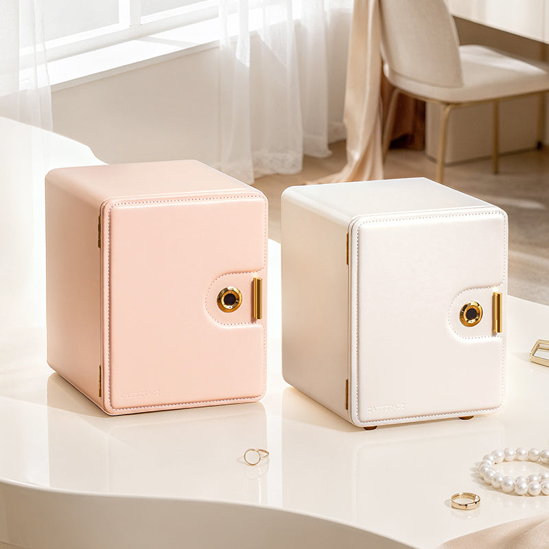 Casegrace Fingerprint Touch Unlock 4-Layer Drawer Jewelry Box, Smart Sensor Keyless, Open-Door Necklaces Organizer