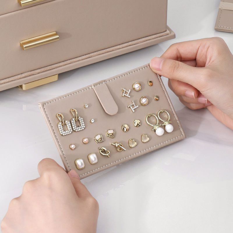 3-Tier Jewelry Organizer Box with 2 Drawers,Large Storage Capacity