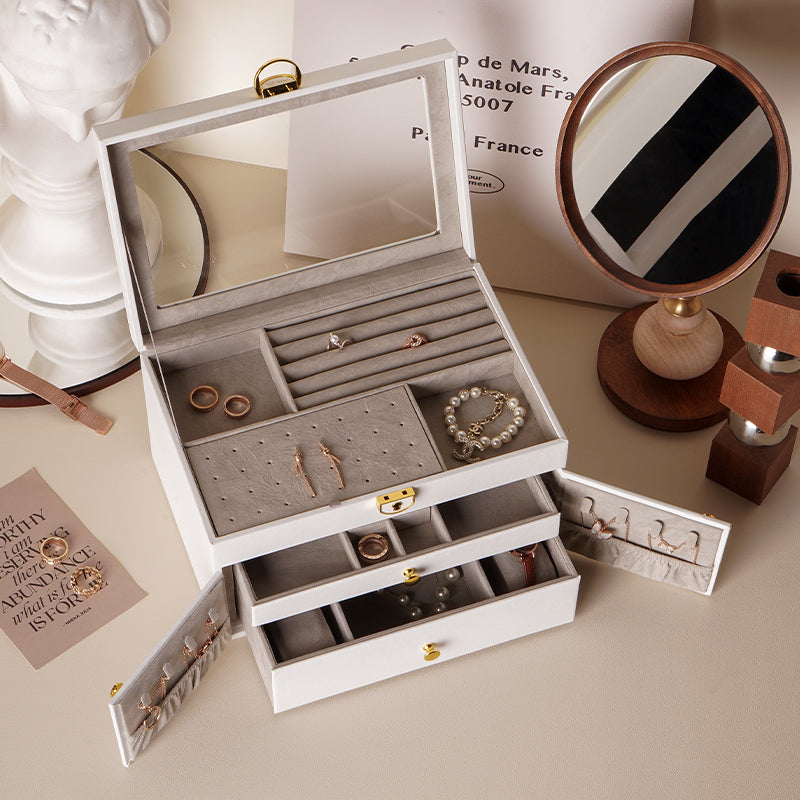 Clear Lid Jewelry Box 3 Layers Jewelry Organizer