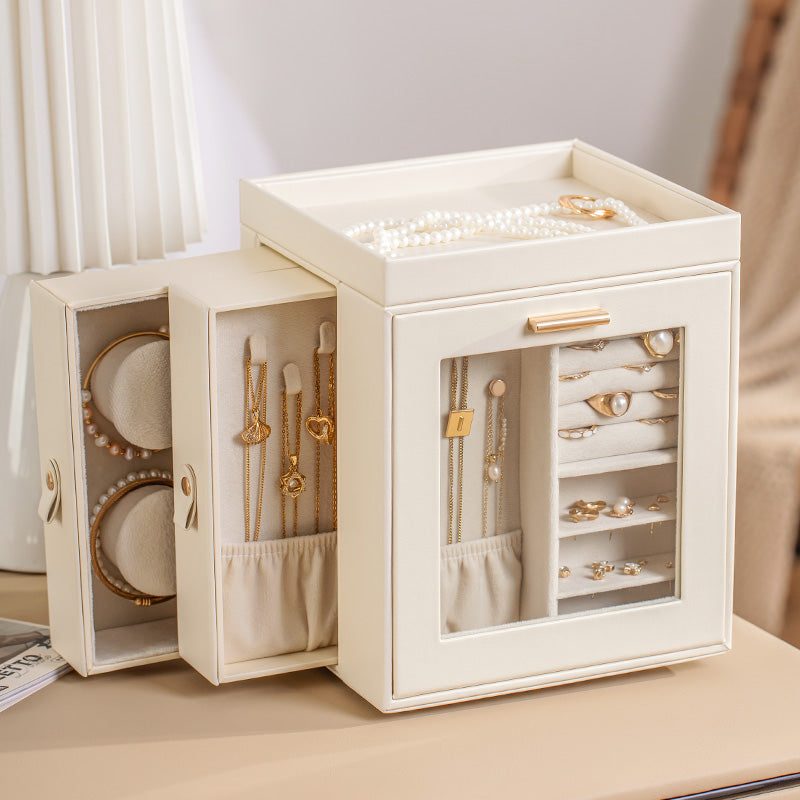 CASEGRACE 360° Rotating Jewelry Box with Mirrors