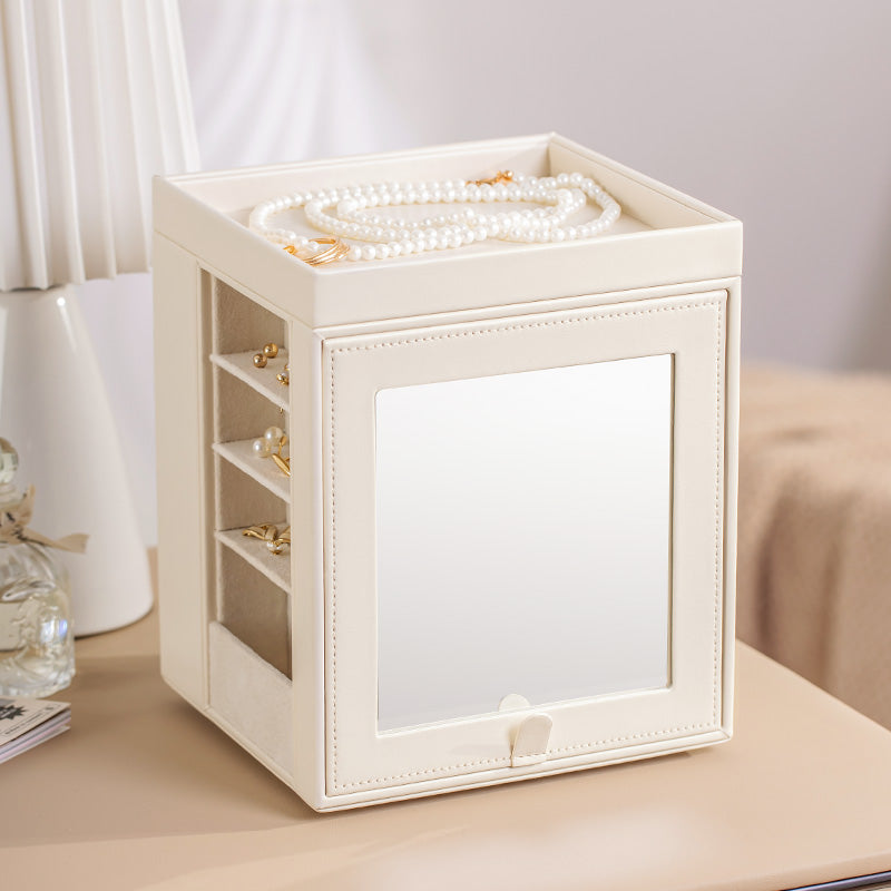 CASEGRACE 360° Rotating Jewelry Box with Mirrors