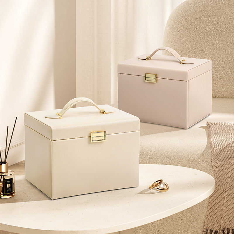 Jewelry Box 4-Tier with Handle Mirror