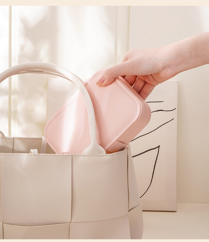 Casegrace Portable Travel Leather Jewelry Box for Earring Necklace Ring Organizer