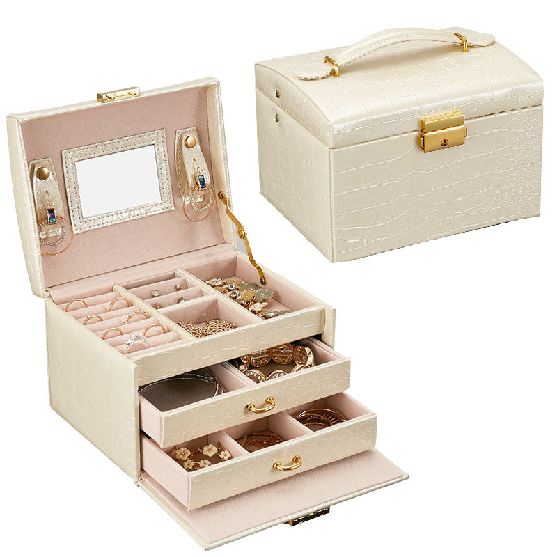 Casegrace Fashion PU Leather Jewelry Box Lockable Display Box
