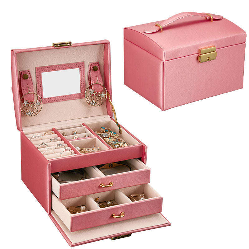 Casegrace Fashion PU Leather Jewelry Box Lockable Display Box