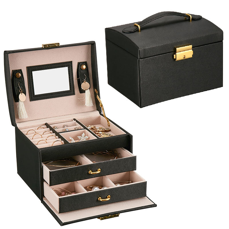 Casegrace Fashion PU Leather Jewelry Box Lockable Display Box